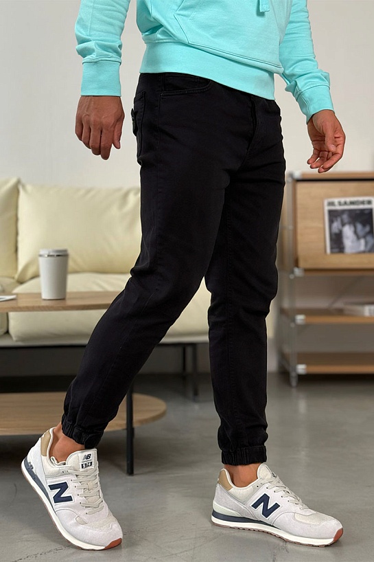 Мужские чёрные джоггеры Stone Island compass-patch