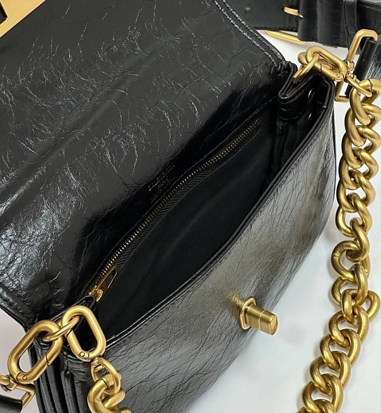 Женская сумка Balenciaga BB Soft Premium 23x14.5x4 см - Black / Gold