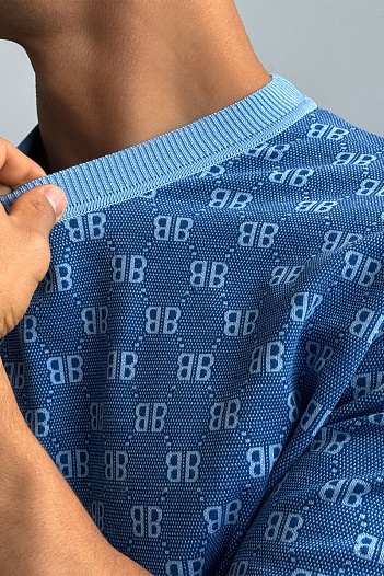 Синяя оверсайз футболка Balenciaga   