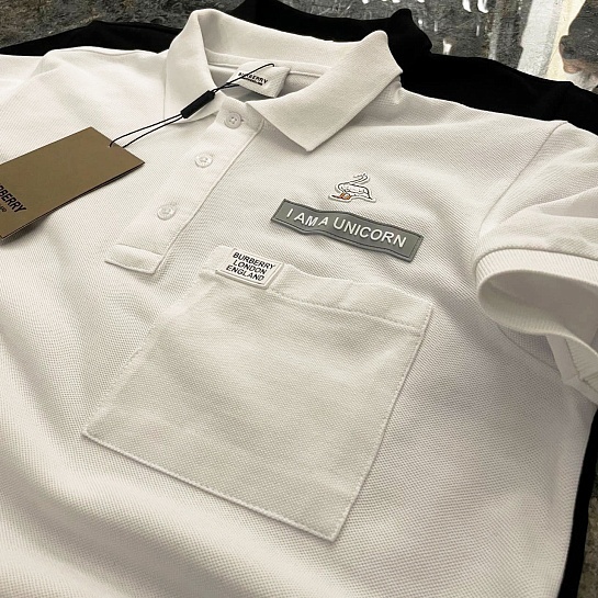 Мужское поло Burberry белого цвета