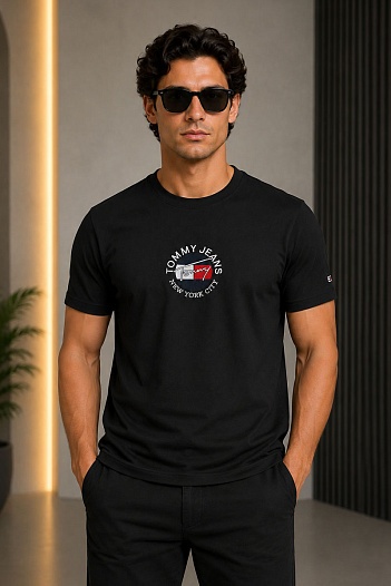 Чёрная мужская футболка Tommy Hilfiger New York City   