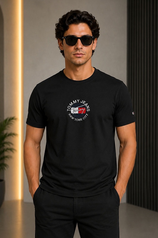 Чёрная мужская футболка Tommy Hilfiger New York City