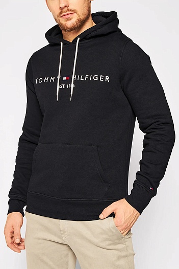 Мужское чёрное худи Tommy Hilfiger   