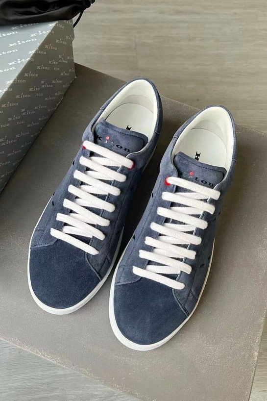 Замшевые кроссовки Kiton - Blue