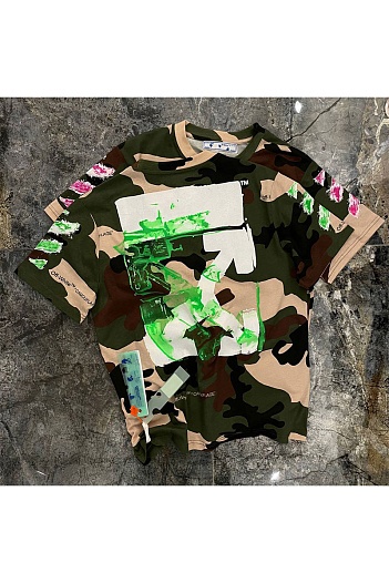 Оверсайз футболка Off-White Acrylic Arrows Camouflage   