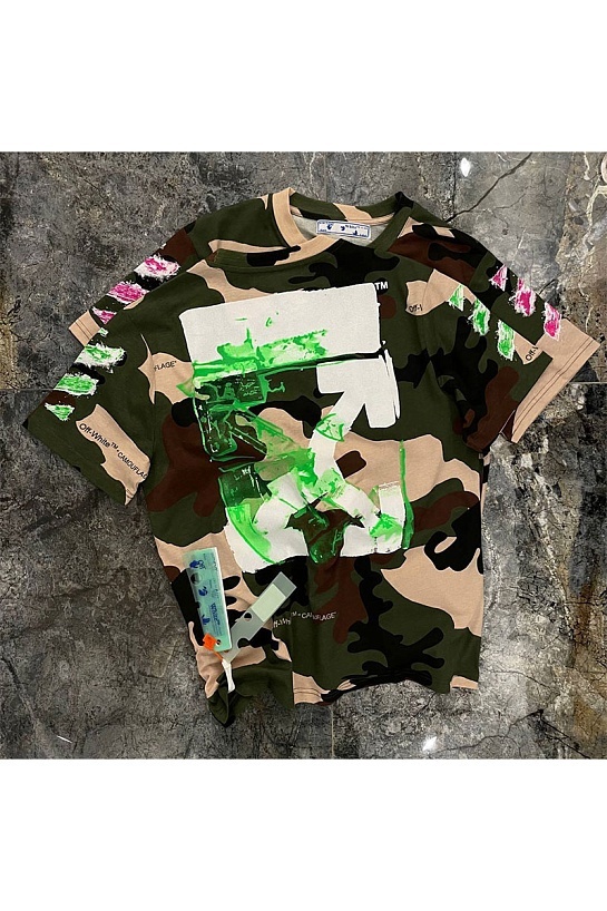 Оверсайз футболка Off-White Acrylic Arrows Camouflage