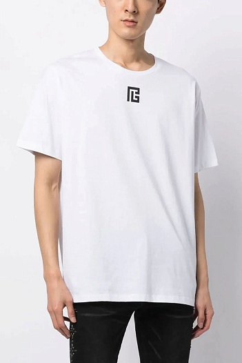 Футболка белого цвета Balmain Paris logo-print   