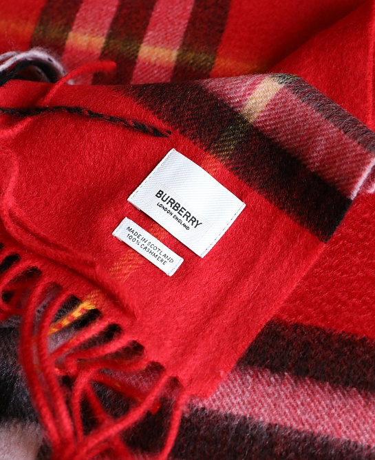 Шарф Burberry Check premium 168x30 см - Red