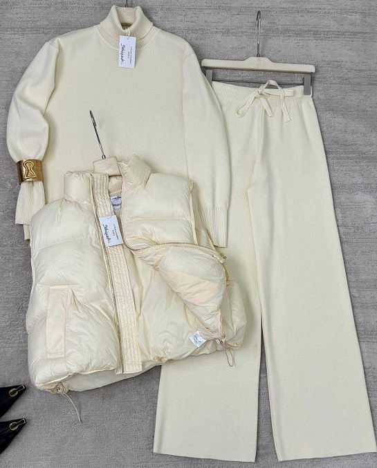 Женский костюм тройка на флисе Schiaparelli premium - White