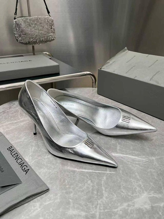 Женские кожаные туфли на каблуке Balenciaga premium