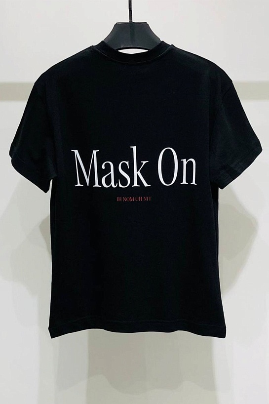 Мужская чёрная футболка Ih Nom Uh Nit "Mask On"