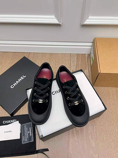 Женские замшевые кеды Chanel premium   