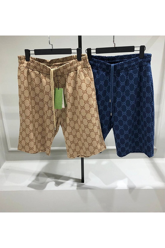 Шорты бежевого цвета Gucci GG monogram-pattern