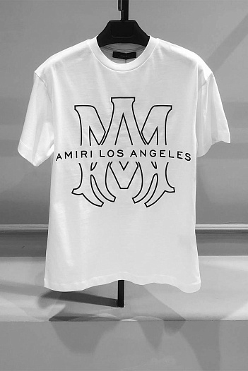 Мужская белая футболка Amiri Los Angeles   