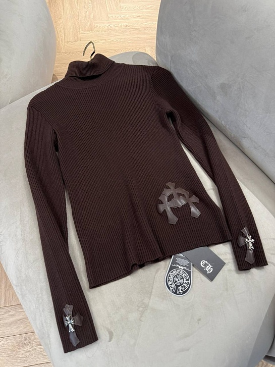 Женская мягкая водолазка Chrome Hearts premium - Brown