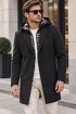 Тёмно-серое пальто Burberry London England logo-embroidered