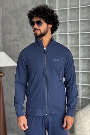 Кофта на молнии Hugo Boss синего цвета   