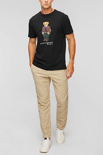 Мужская чёрная футболка Polo Ralph Lauren "Bear"   