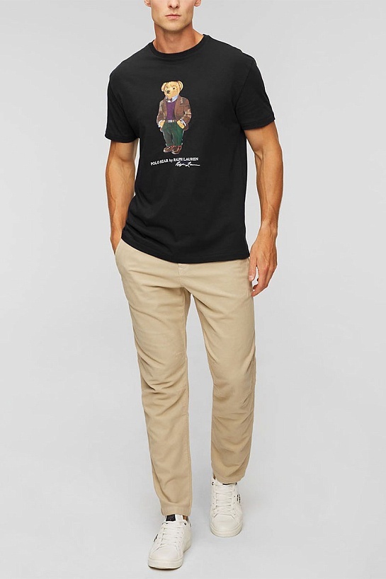 Мужская чёрная футболка Роlо Ralрh Lаurеn "Bear"