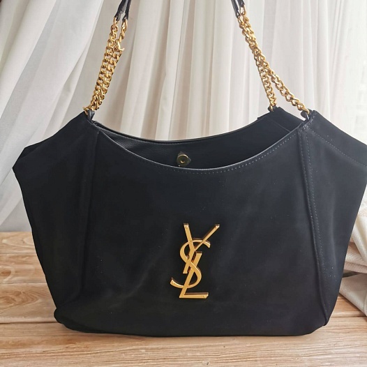 Замшевая сумка Yves Saint Laurent 35x27 см - Black   