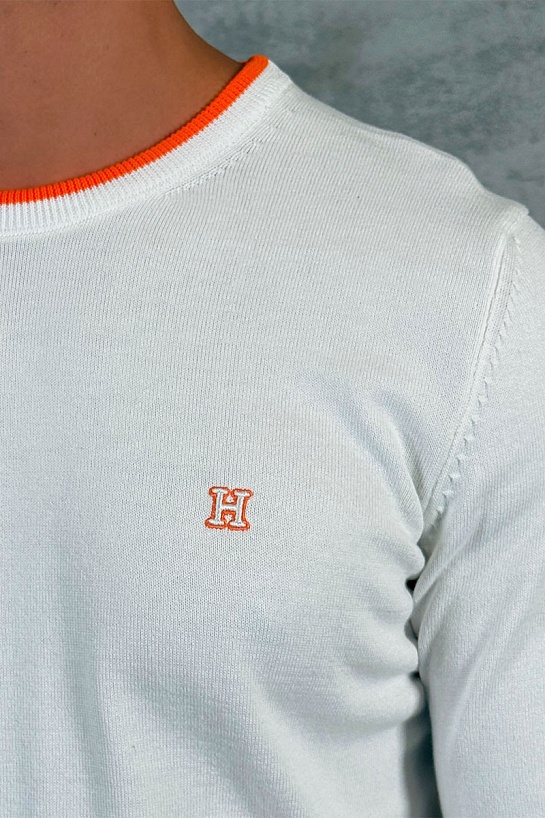 Мужской джемпер Hermes белого цвета