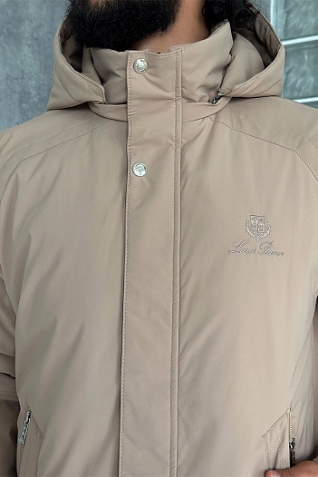 Мужская парка бежевого цвета Loro Piana   