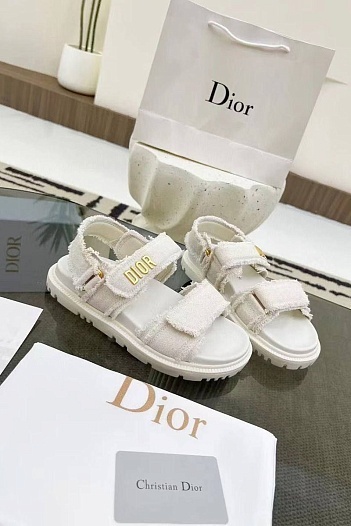 Женские сандалии Dior Dioract белого цвета   