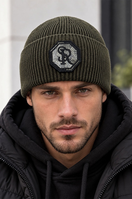 Шапка Stefano Ricci logo-embroidered - Khaki