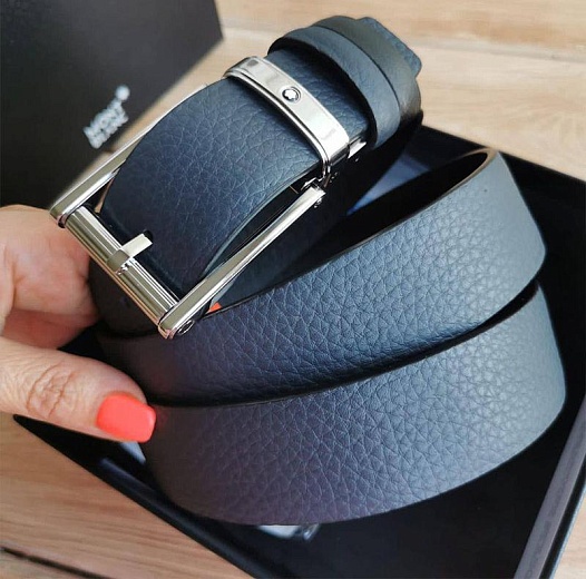 Двусторонний кожаный ремень Montblanc (длина 105 / 110 см)   