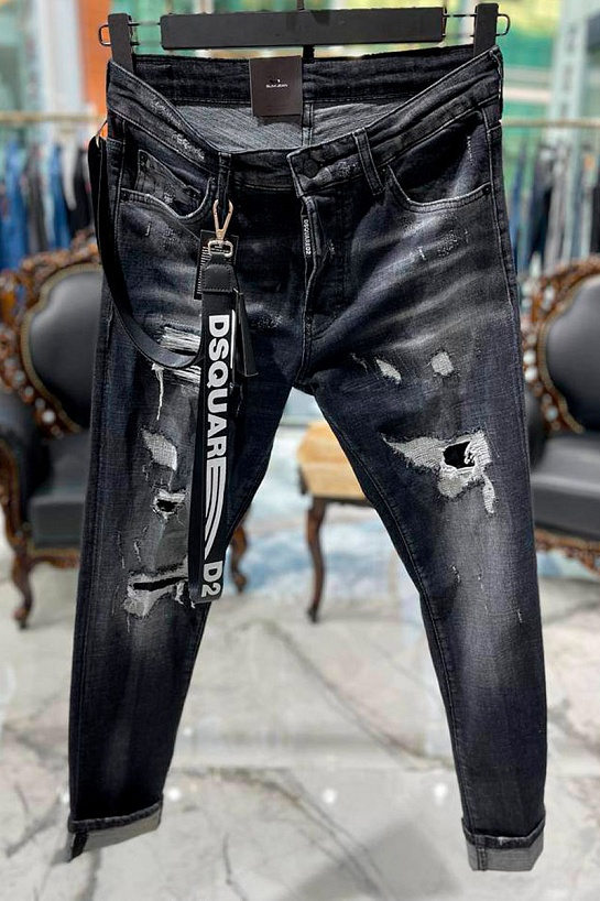 Мужские чёрные джинсы Dsquared2