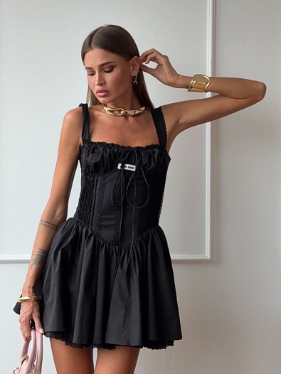 Чёрное женское платье MIU MIU   