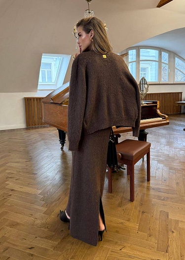 Женский кардиган коричневого цвета Schiaparelli premium   
