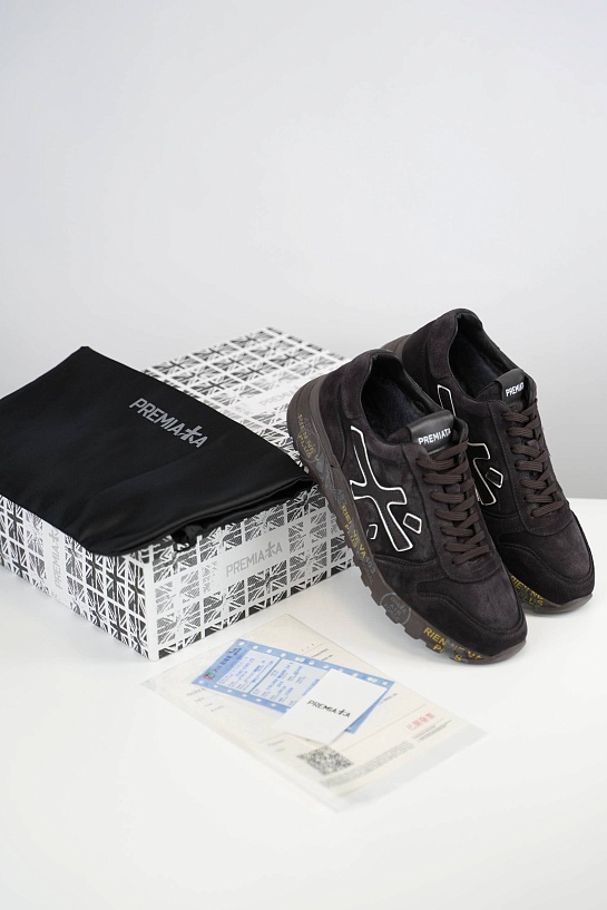 Замшевые кроссовки с мехом Premiata low-top - Brown