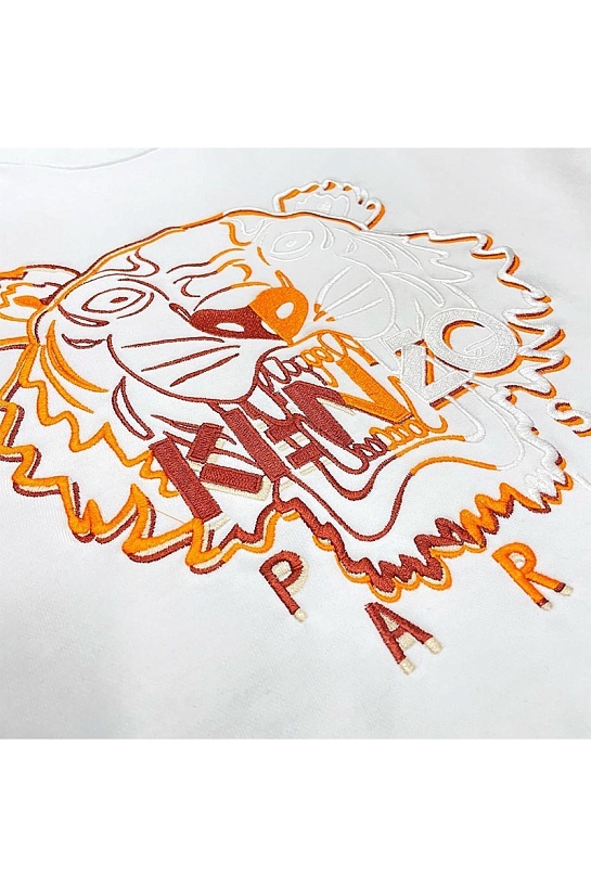 Мужской белый свитшот Kenzo Tiger Head embroidered