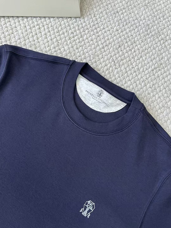 Мужская тёмно-синяя футболка Brunello Cucinelli Premium