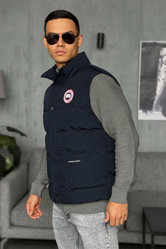 Жилет тёмно-синего цвета Canada Goose logo-patch