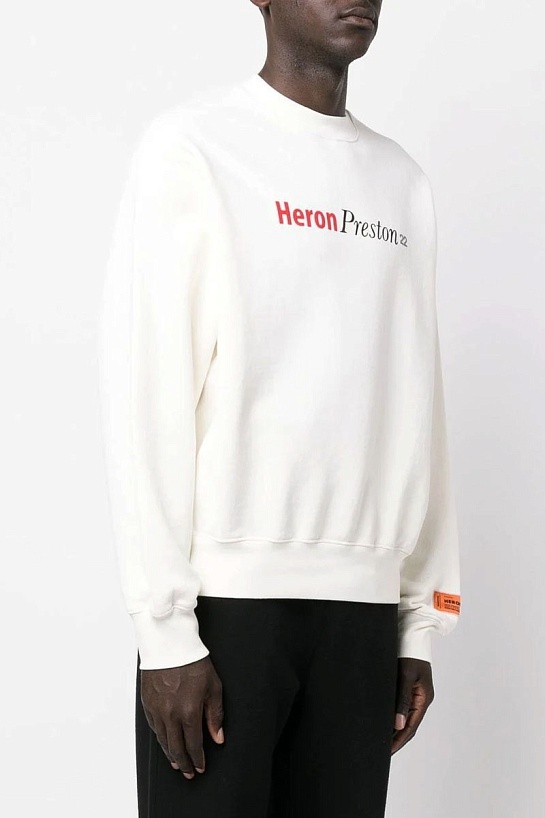 Мужской белый свитшот Heron Preston Multi Heron Censored