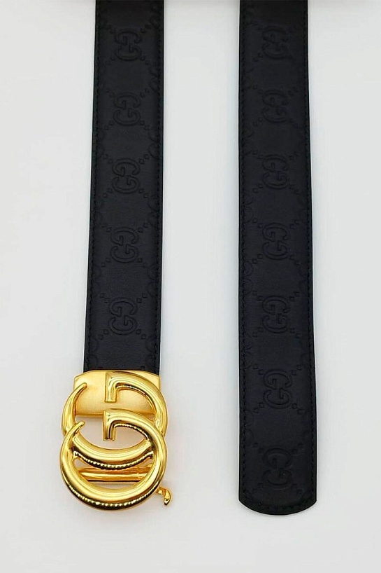 Брендовый кожаный ремень Gucci (ширина 3.8 см, длина 125 см)