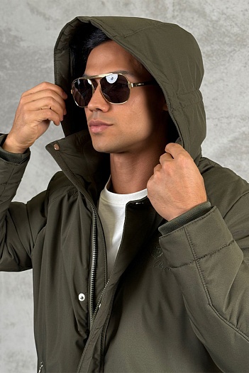 Парка цвета хаки Loro Piana logo-patch   