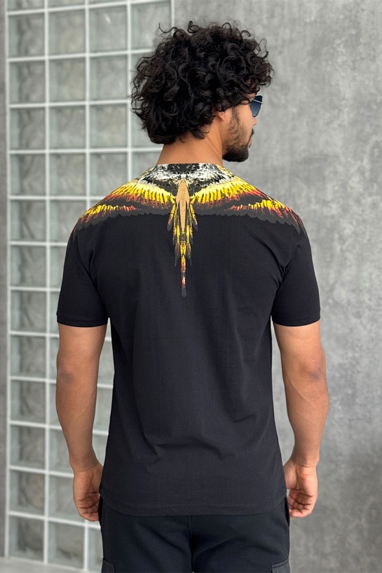 Чёрная футболка Marcelo Burlon County of Milan Solfolk Wings
