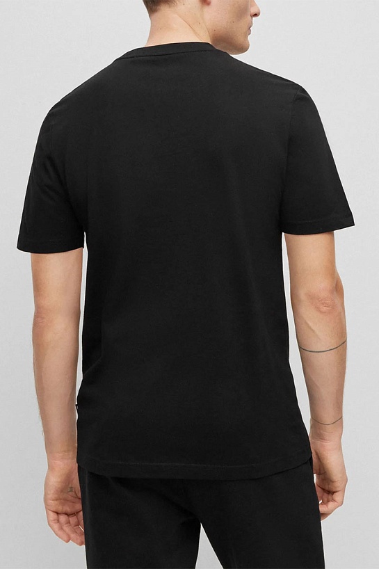 Мужская чёрная футболка Hugo Boss logo-print