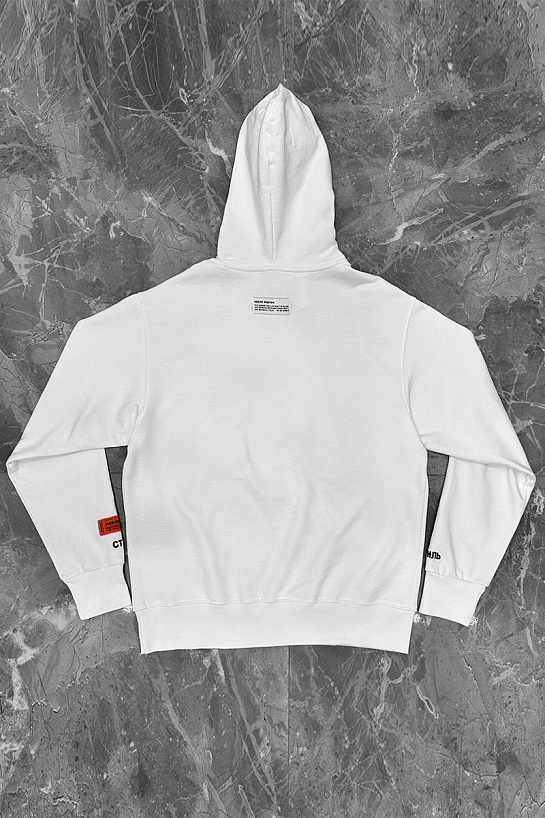 Белое оверсайз худи Heron Preston Periodic