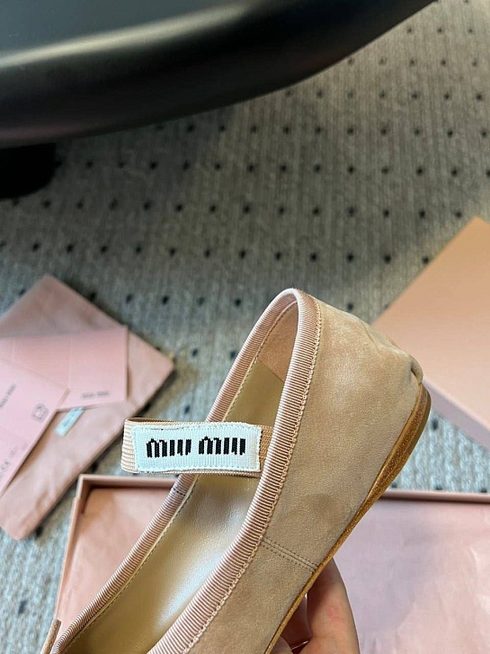 Женские замшевые балетки MIU MIU premium