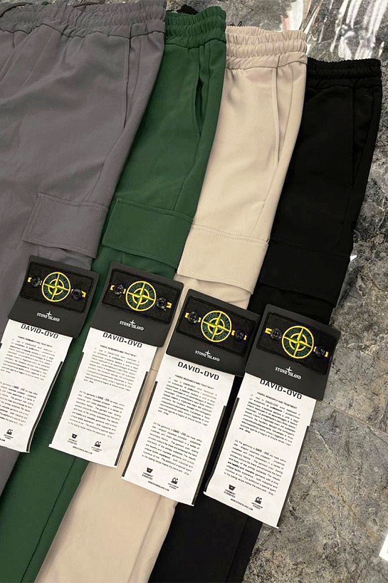 Мужские зелёные джоггеры Stone Island compass-patch