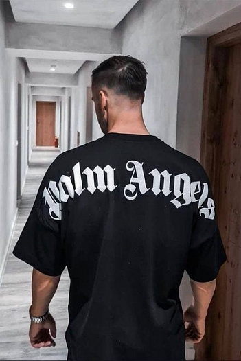 Чёрная оверсайз футболка Palm Angels   