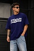 Фиолетовая оверсайз футболка Vetements world tour