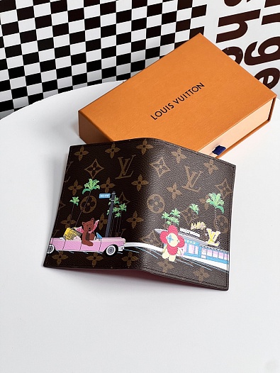 Кожаная обложка для паспорта Louis Vuitton Premium 10x14x2.5 см   