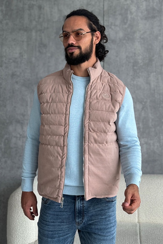 Бежевый двусторонний жилет Loro Piana