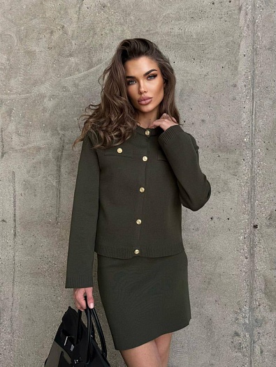 Женский костюм двойка Celine premium - Khaki   