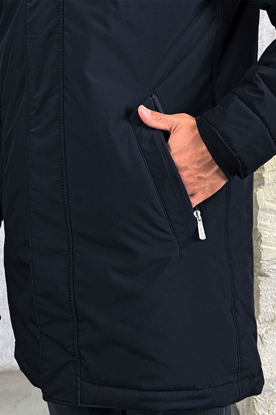 Парка тёмно-синего цвета Loro Piana logo-patch